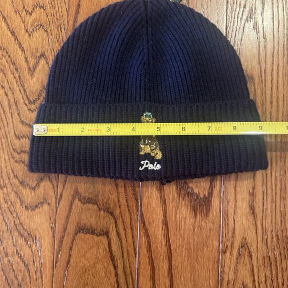 Polo Ralph Lauren Beanie Embroidered Logo Golden Retriever Dog Blue PC1382 NWT - Picture 10 of 13
